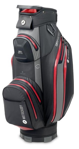 Motocaddy Dry-Series cart bag, charcoal/red