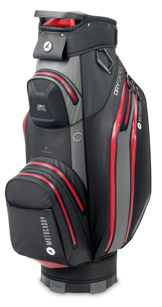 Motocaddy Dry-Series cart bag, charcoal/red