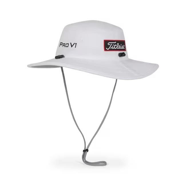 Titleist Tour Aussie herr bucket hat, vit/svart
