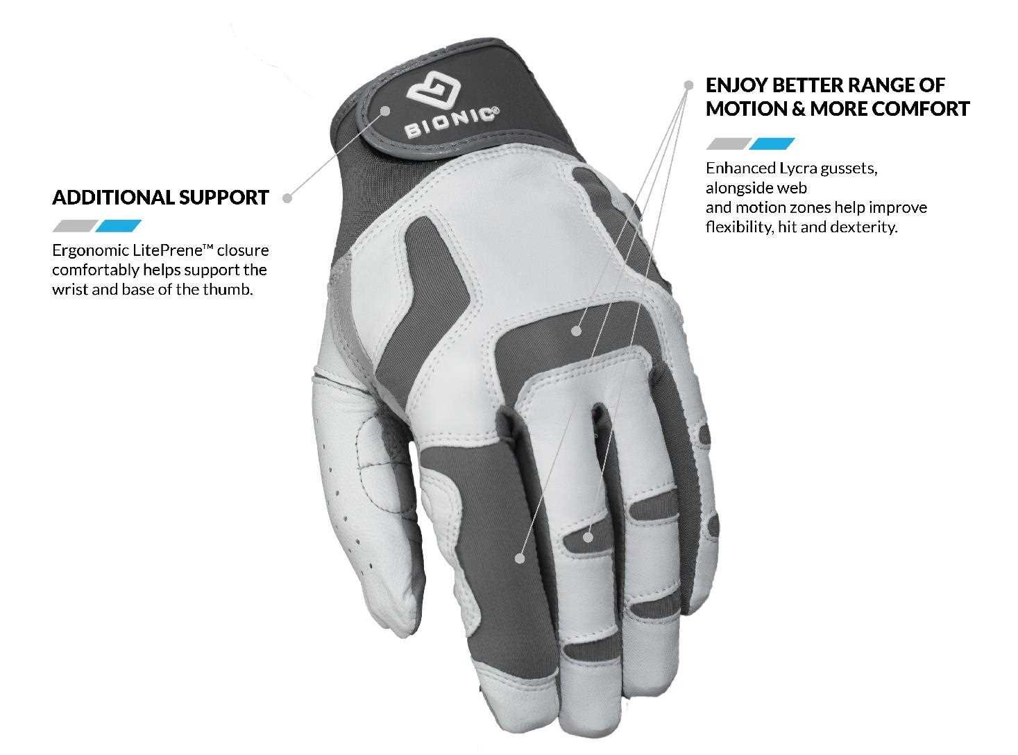 Bionic Relief Grip 2.0 herr golfhandske, vit