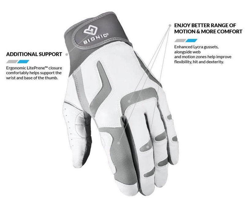 Bionic Relief Grip 2.0 damhandske, vit