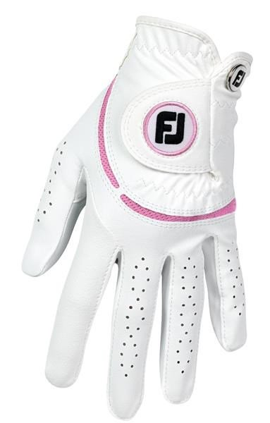 FootJoy WeatherSof damgolfhandske, vit/rosa