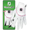 FootJoy WeatherSof damgolfhandske, vit/rosa