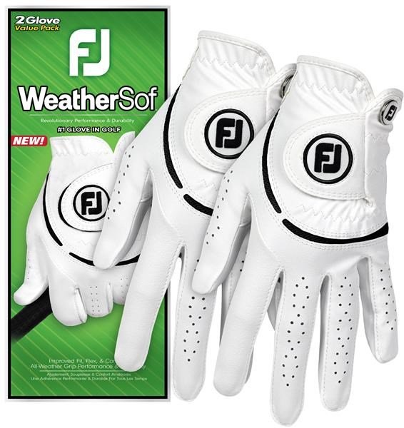 FootJoy WeatherSof damgolfhandske (2-pack), vit/svart