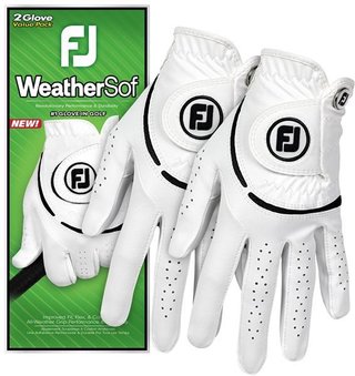 FootJoy WeatherSof damgolfhandske (2-pack), vit/svart