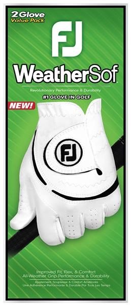 FootJoy WeatherSof damgolfhandske (2-pack), vit/svart