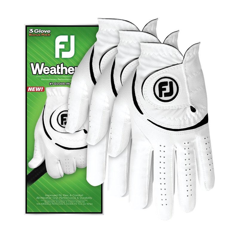 Footjoy FootJoy WeatherSof 24 herr golfhandske (3-pack), vit