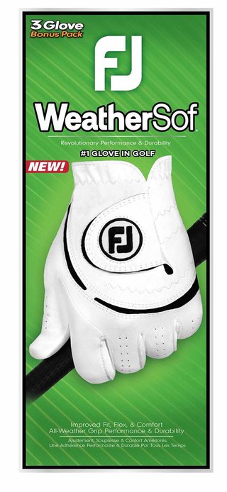 Footjoy FootJoy WeatherSof 24 herr golfhandske (3-pack), vit