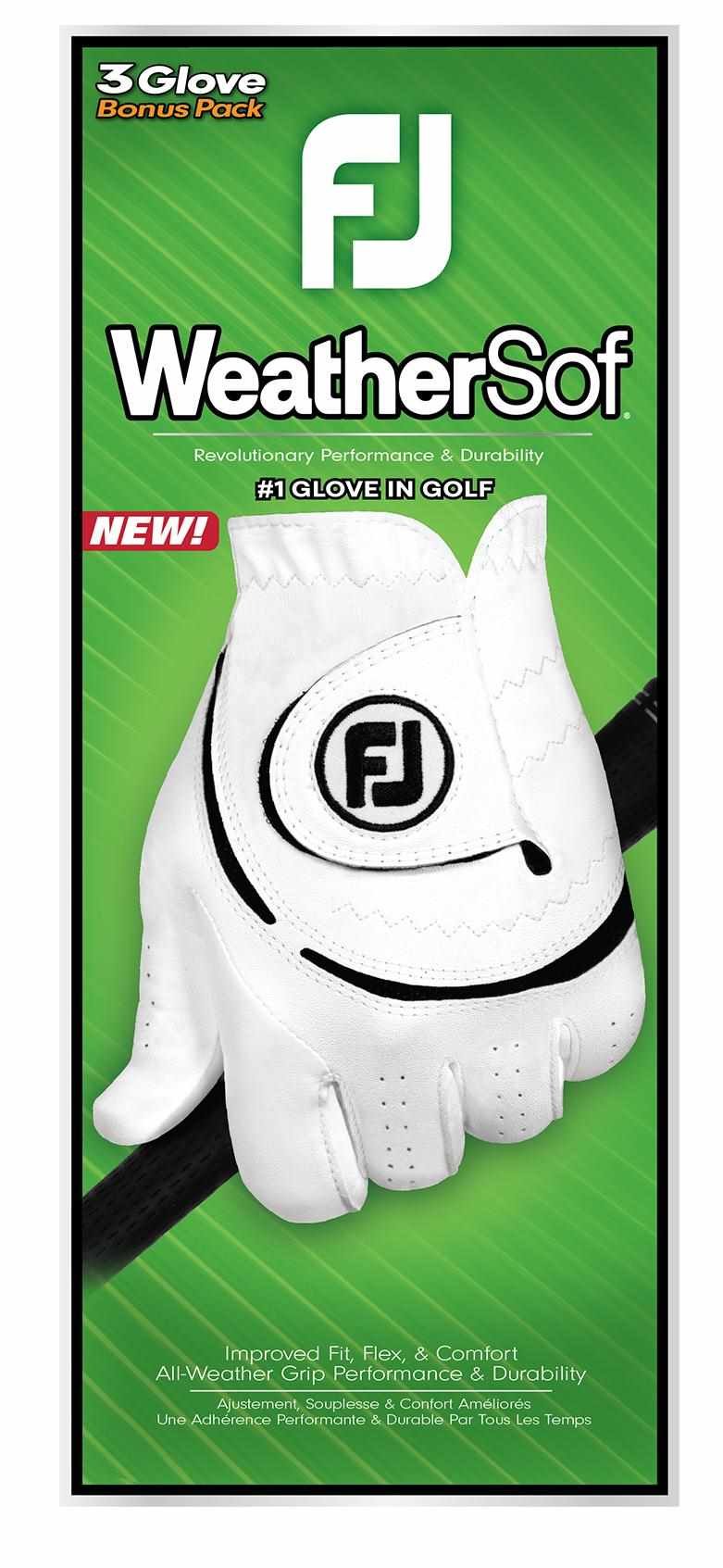 Footjoy FootJoy WeatherSof 24 herr golfhandske (3-pack), vit