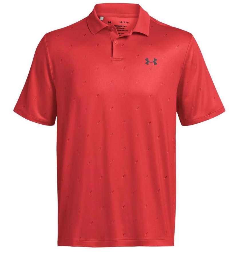 Under Armour Performance 3.0 Printed herr polo, red solstice/castlerock