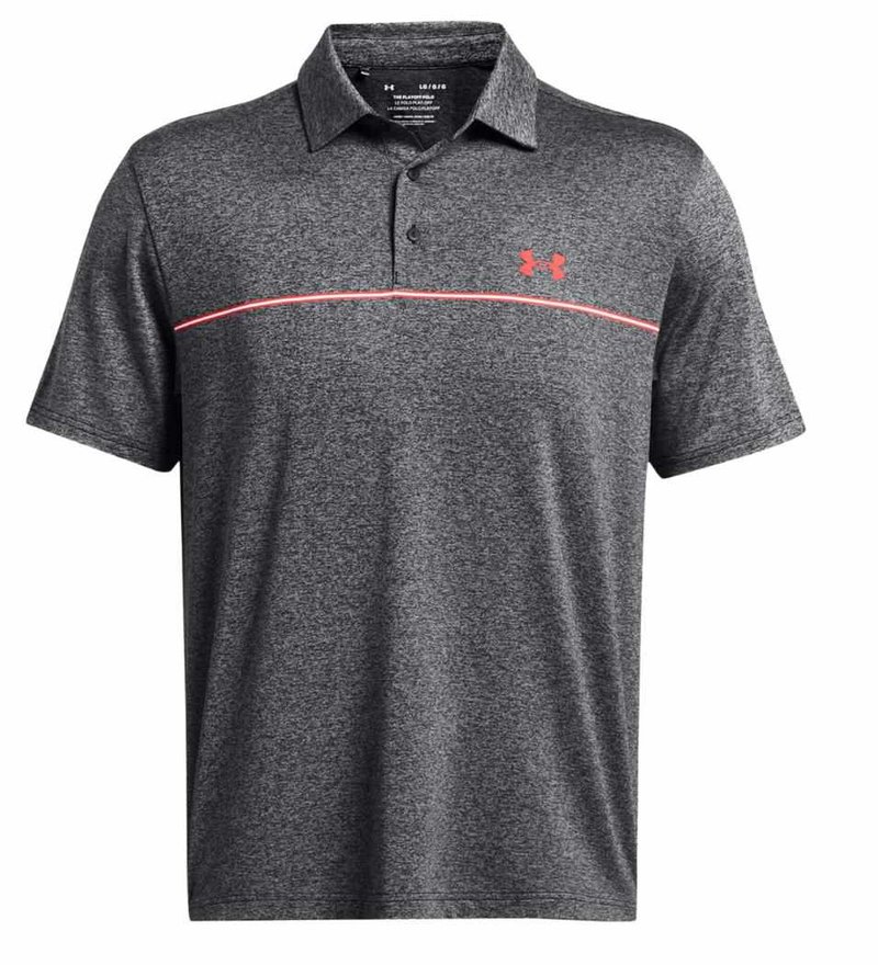 Under Armour Playoff 3.0 Stripe herr polo, black/red solstice