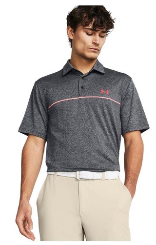 Under Armour Playoff 3.0 Stripe herr polo, black/red solstice