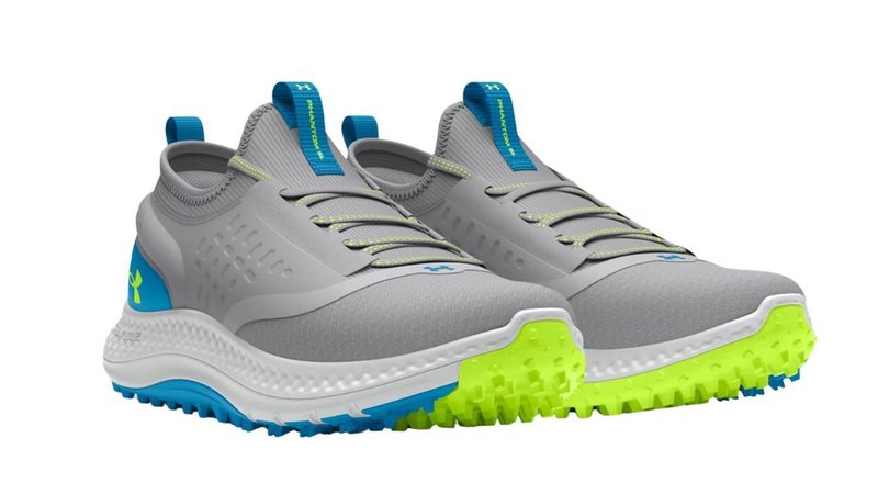 Under Armour GS Charged Phantom SL junior golfskor, mod gray/capri