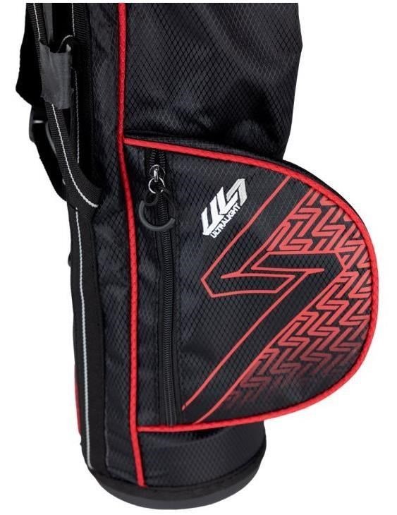 U.S. Kids Golf UL7-39 (99cm) W30 3-Club junior golfset + bärbag, svart/röd