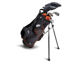 U.S. Kids Golf UL7-51 (130cm) 5-Club junior golfset + stand bag, svart/orange