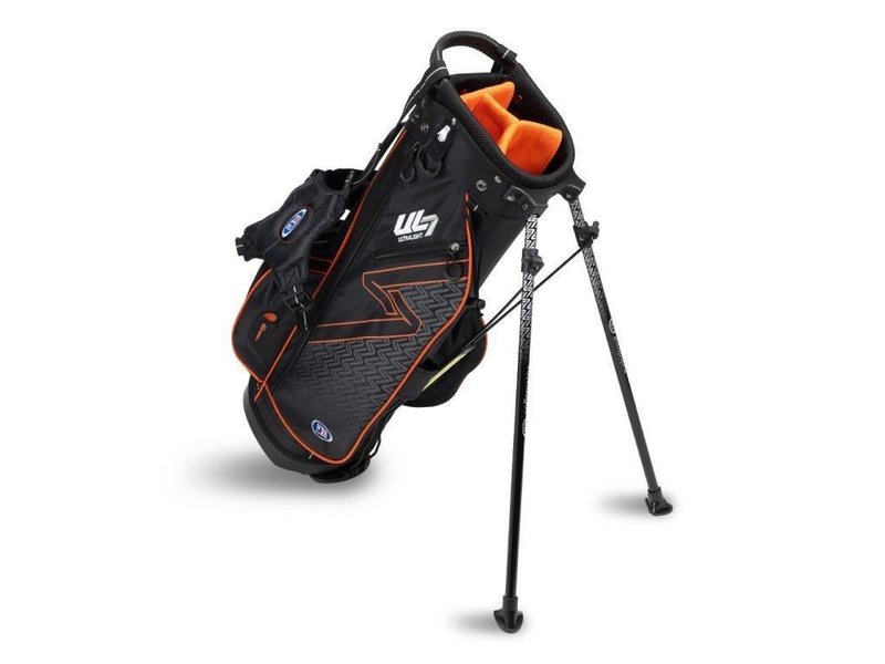 U.S. Kids Golf UL7-51 (130cm) 5-Club junior golfset + stand bag, svart/orange
