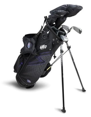 U.S. Kids Golf UL7-54 (137cm) W15 5-Club junior golfset + stand bag, svart/lila