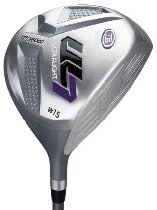 U.S. Kids Golf UL7-54 (137cm) W15 5-Club junior golfset + stand bag, svart/lila