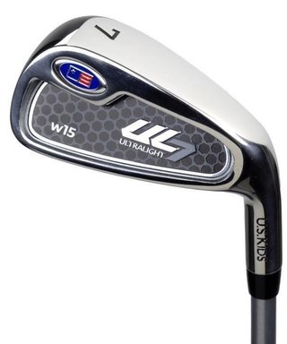 U.S. Kids Golf UL7-54 (137cm) W15 5-Club junior golfset + stand bag, svart/lila