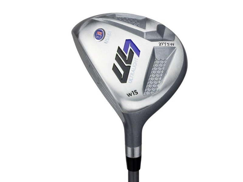 U.S. Kids Golf UL7-54 (137cm) W15 5-Club junior golfset + stand bag, svart/lila