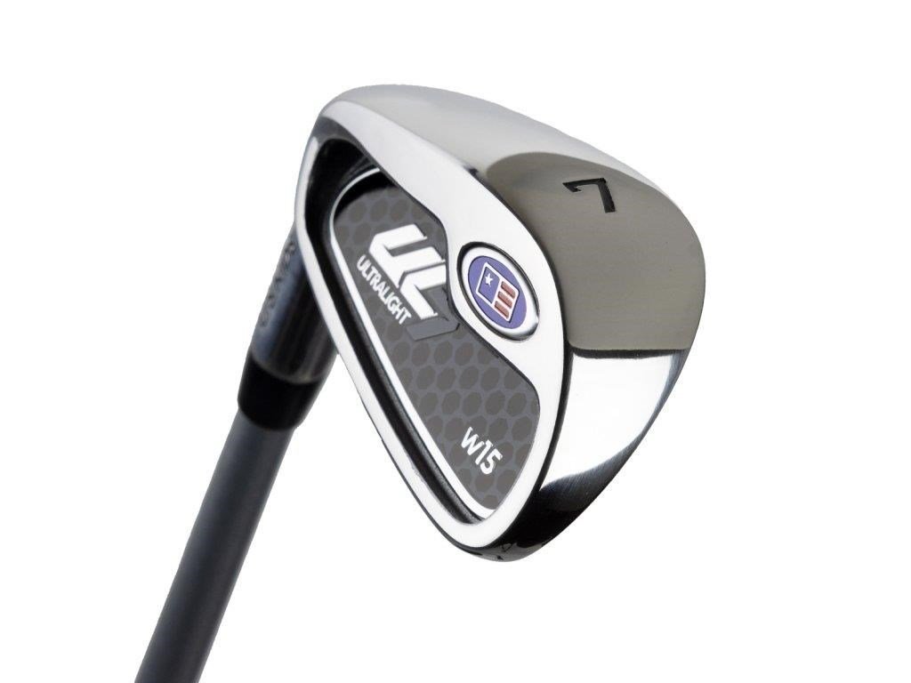 U.S. Kids Golf UL7-54 (137cm) W15 5-Club junior golfset + stand bag, svart/lila