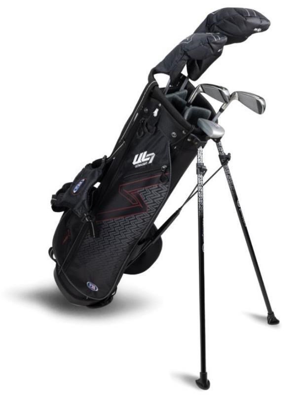 U.S. Kids Golf UL7-60 (152cm) W10 5-Club junior golfset + stand bag, svart/mörkröd