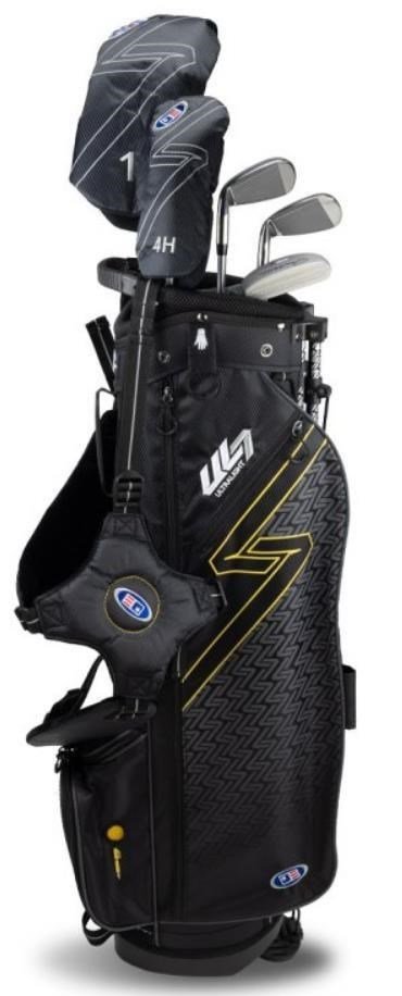 U.S. Kids Golf UL7-63 (160cm) W10 junior golfset, grafit, stand bag, svart/guld