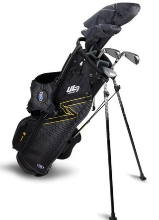 U.S. Kids Golf UL7-63 (160cm) W10 junior golfset, grafit, stand bag, svart/guld