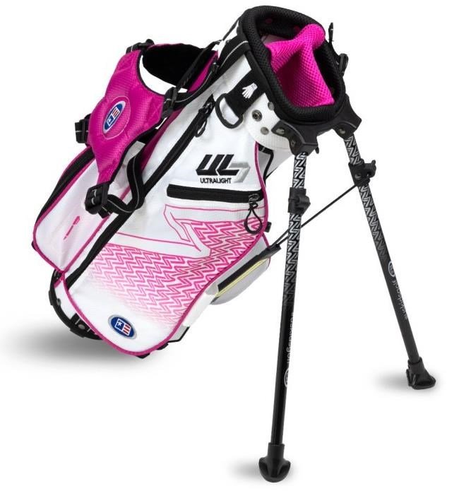 U.S. Kids Golf UL7-42 (107cm) W25 4-Club junior golfset + stand bag, vit/rosa