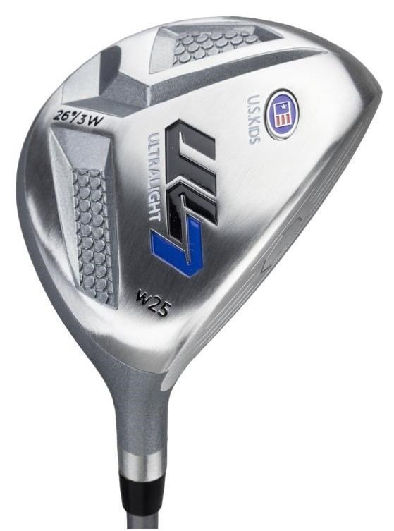 U.S. Kids Golf UL7-45 (114cm) W25 4-Club junior golfset + stand bag, svart/blå