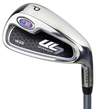 U.S. Kids Golf UL7-45 (114cm) W25 4-Club junior golfset + stand bag, svart/blå