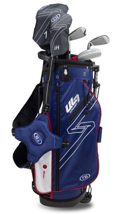 U.S. Kids Golf UL7-48 (122cm) W20 5-Club junior golfset + stand bag, navy/röd/vit