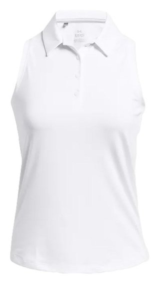 Under Armour Playoff Sleeveless dampolo, white/halo gray
