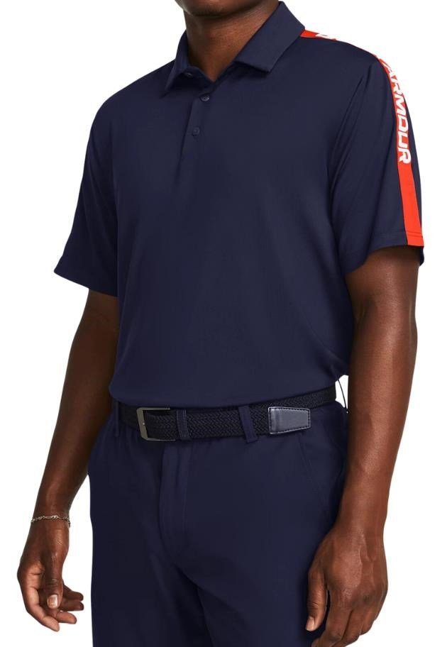 Under Armour Playoff 3.0 Striker herr polo, midnight navy/phoenix fire/white
