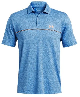 Under Armour Playoff 3.0 Stripe herr polo, photon blue/nova orange/midnight navy