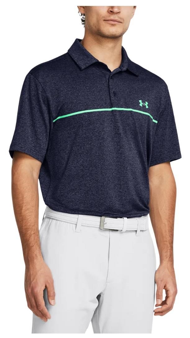 Under Armour Playoff 3.0 Stripe herr polo, midnight navy/vapor green