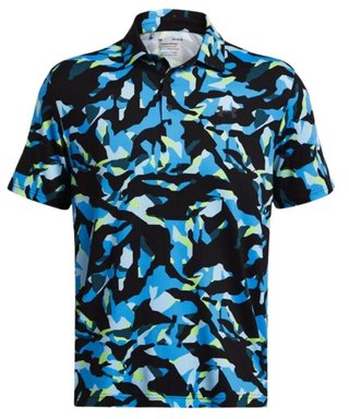 Under Armour Playoff 3.0 Printed herr polo, black/capri
