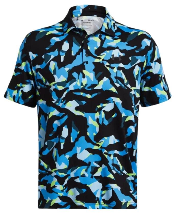 Under Armour Playoff 3.0 Printed herr polo, black/capri