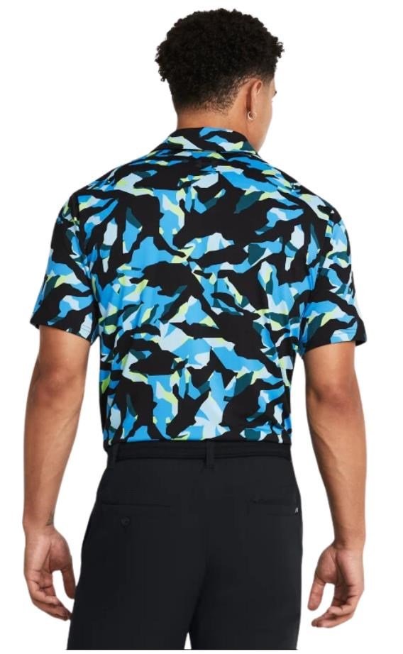 Under Armour Playoff 3.0 Printed herr polo, black/capri