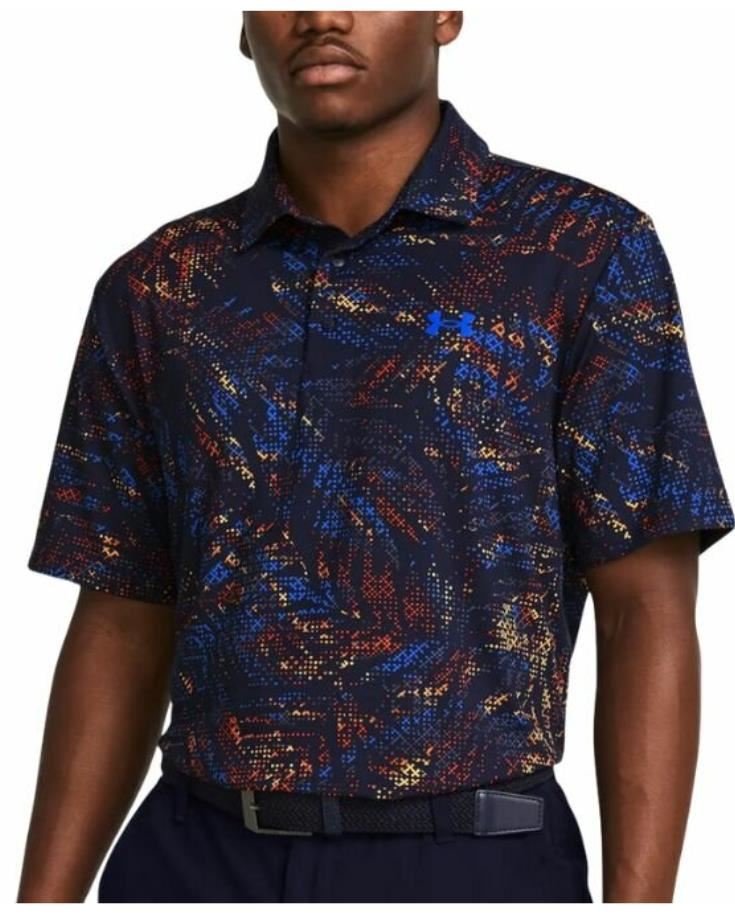 Under Armour Playoff 3.0 Printed herr polo, midnight navy/phoenix