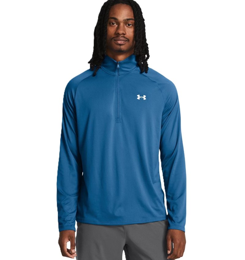 Under Armour Tech 2.0 1/2 Zip herr långärmad tröja, photon blue/white