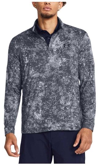 Under Armour Playoff Printed 1/4 Zip herr sweatshirt, downpour gray/midnight navy