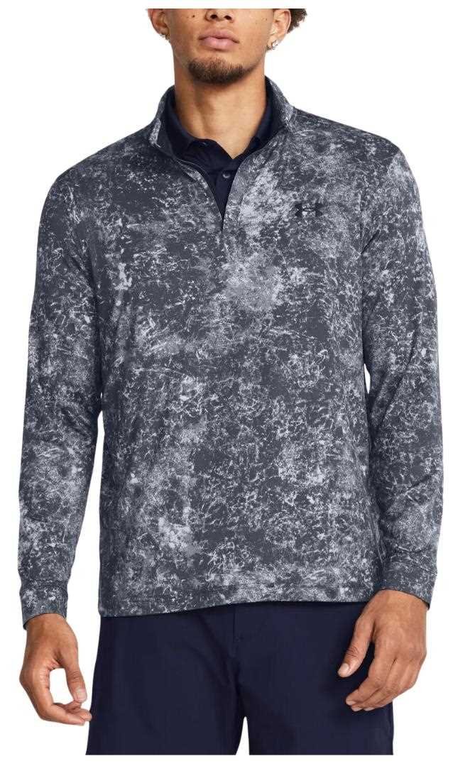 Under Armour Playoff Printed 1/4 Zip herr sweatshirt, downpour gray/midnight navy