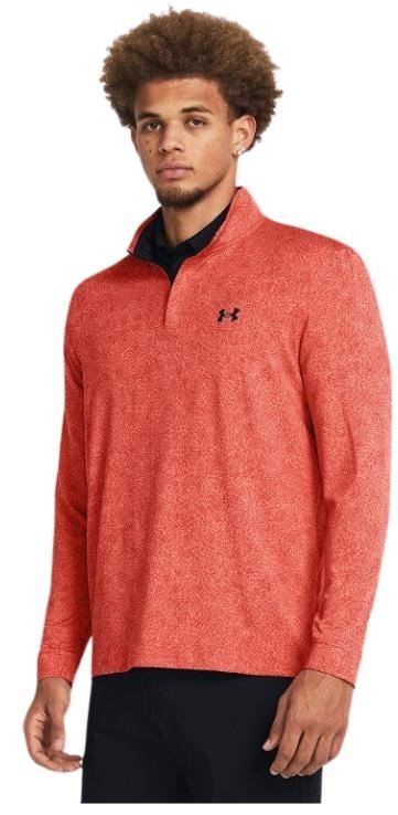 Under Armour Playoff Printed 1/4 Zip herr sweatshirt, coho/red solstice/black