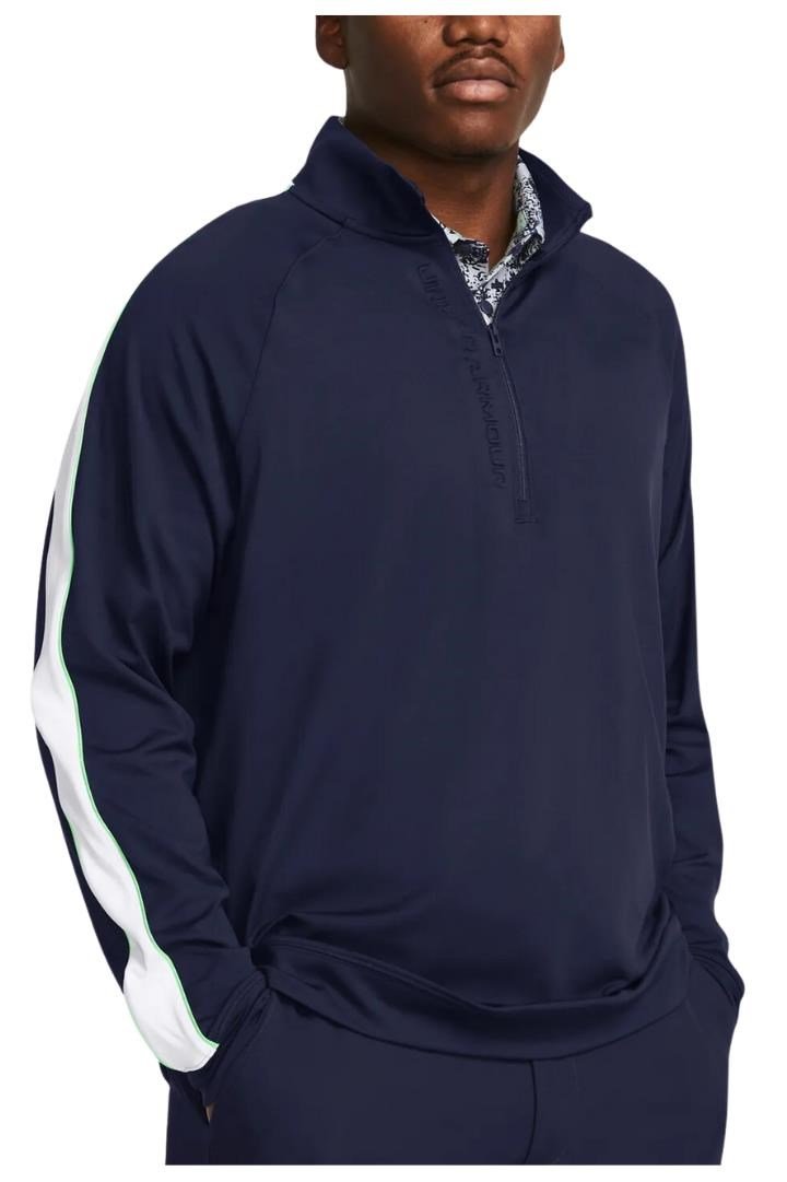 Under Armour Storm Midlayer 1/2 Zip herr sweatshirt, midnight navy/matrix green/white
