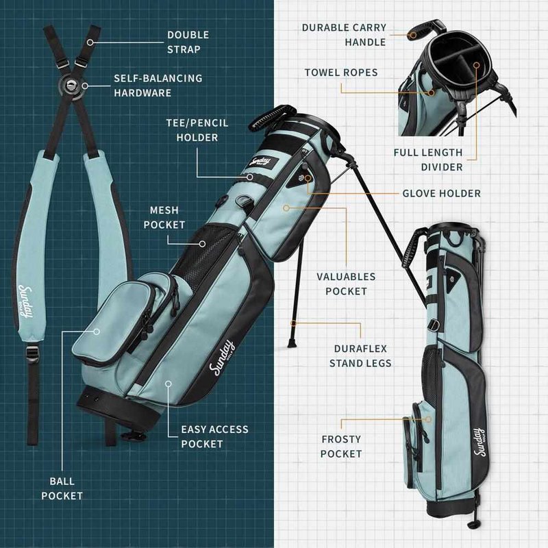 Sunday Golf Loma XL carry bag, seafoam