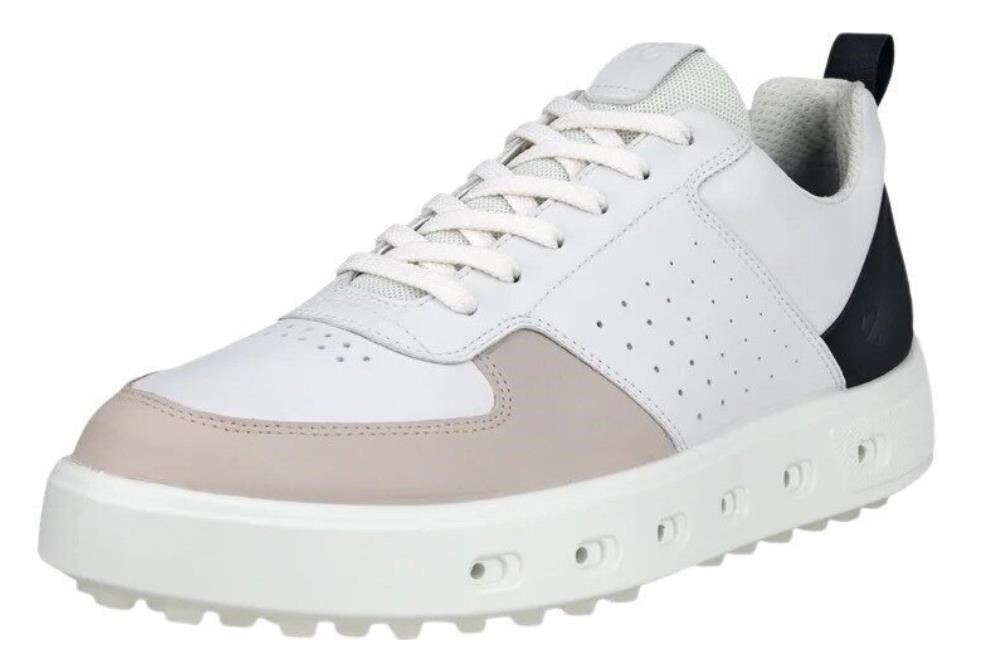 Ecco Street 720 herr golfskor, vit/svart/grus