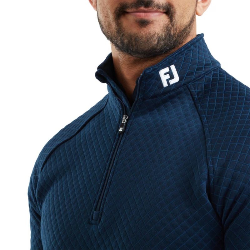 FootJoy Jacquard Thermal Chill-Out herr pullover, navy