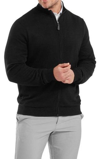 FootJoy Drirelease Full-Zip Lined herr tröja, svart