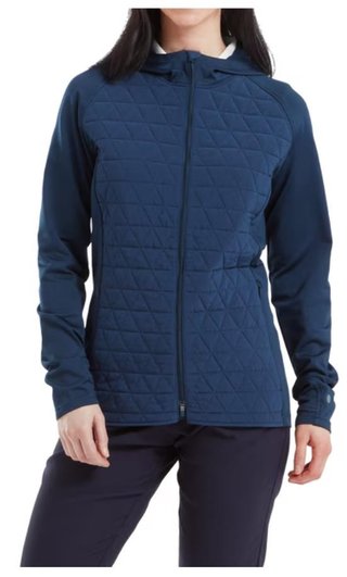 FootJoy ThermoSeries Hybrid dam hoodie, floral tonal navy
